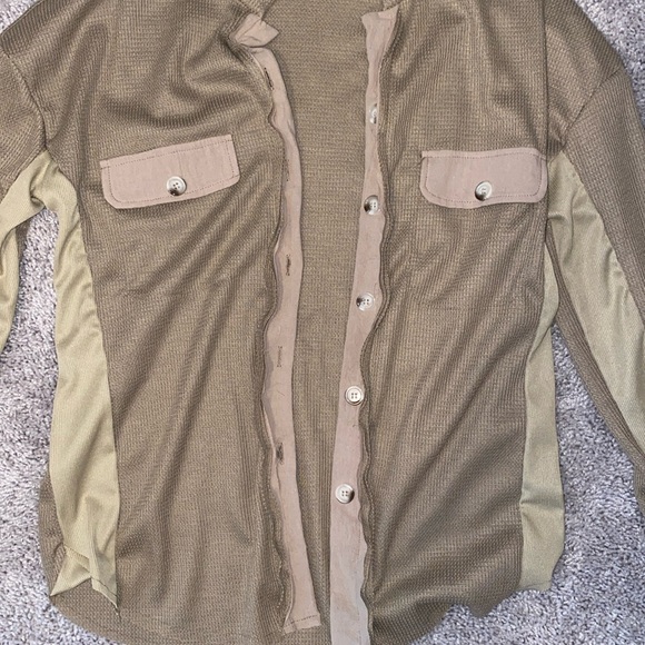 Amazon Button Down Shacket Top - Picture 3 of 4